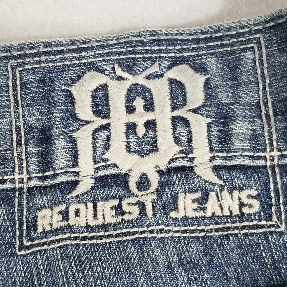 Request jeans men's 36x30 loose straight blue denim pants retro Y2K - Picture 10 of 11